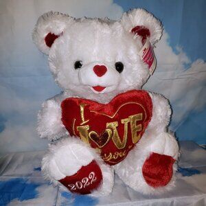 I Love You - Sweetheart Teddy - 2022 Valentine’s Day White Plush Teddy NWT